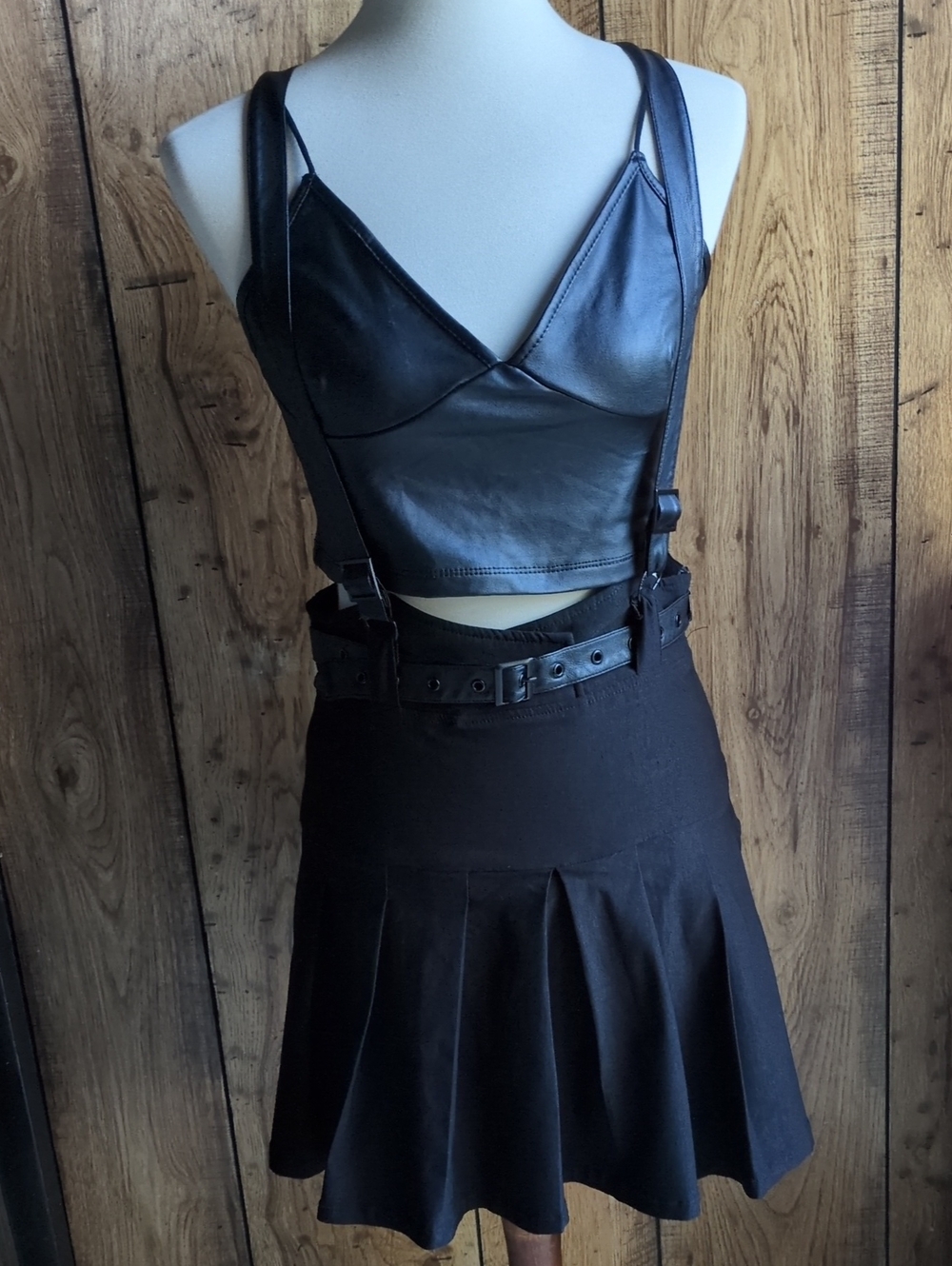 Killstar Shadows Black Suspenders Mini Skirt Medium